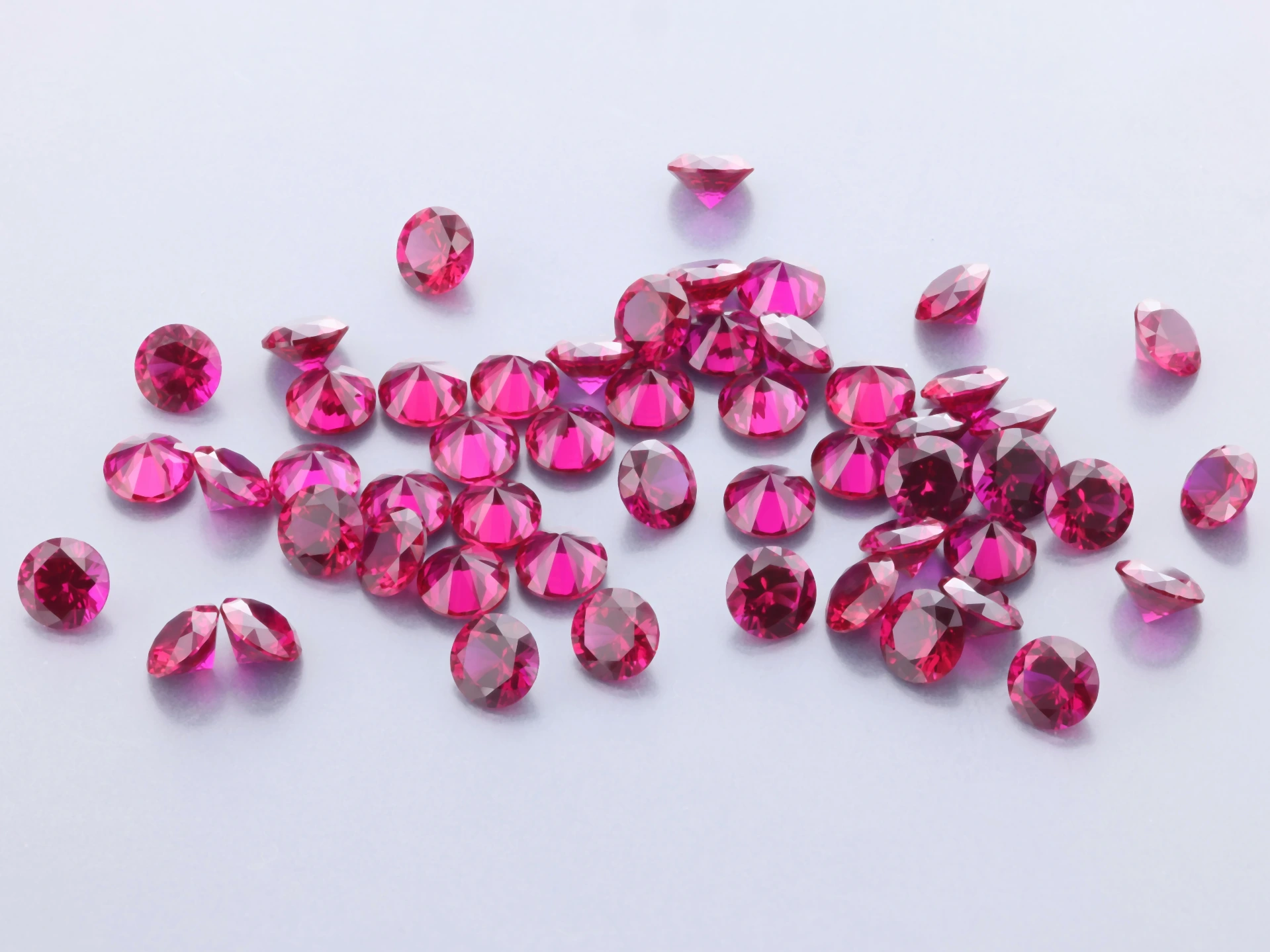 [YRRB0325S] Synthetic/Lab Grown Ruby 3.25mm Round Bright Red