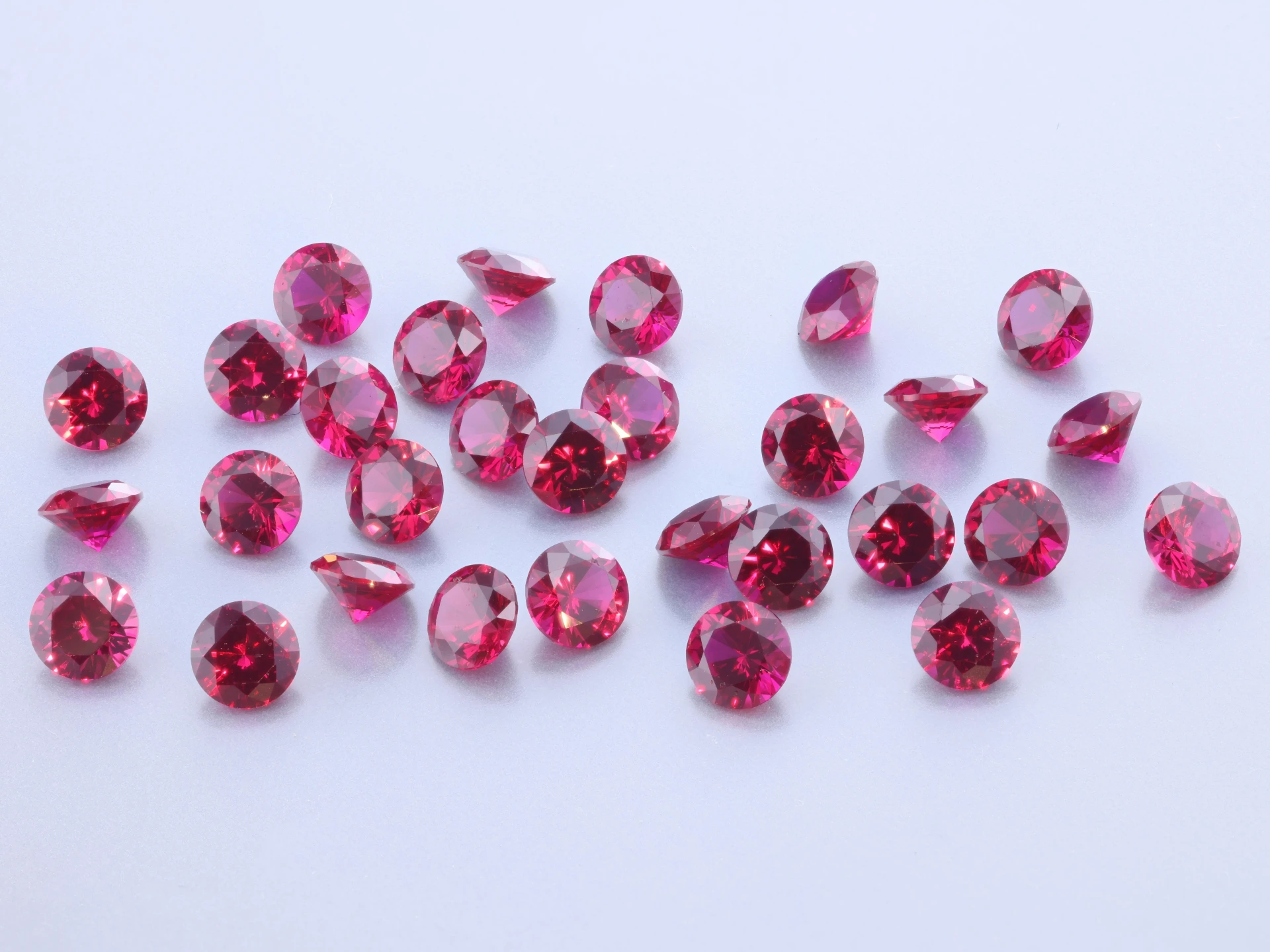 [YRRB0375S] Synthetic/Lab Grown Ruby 3.75mm Round Bright Red