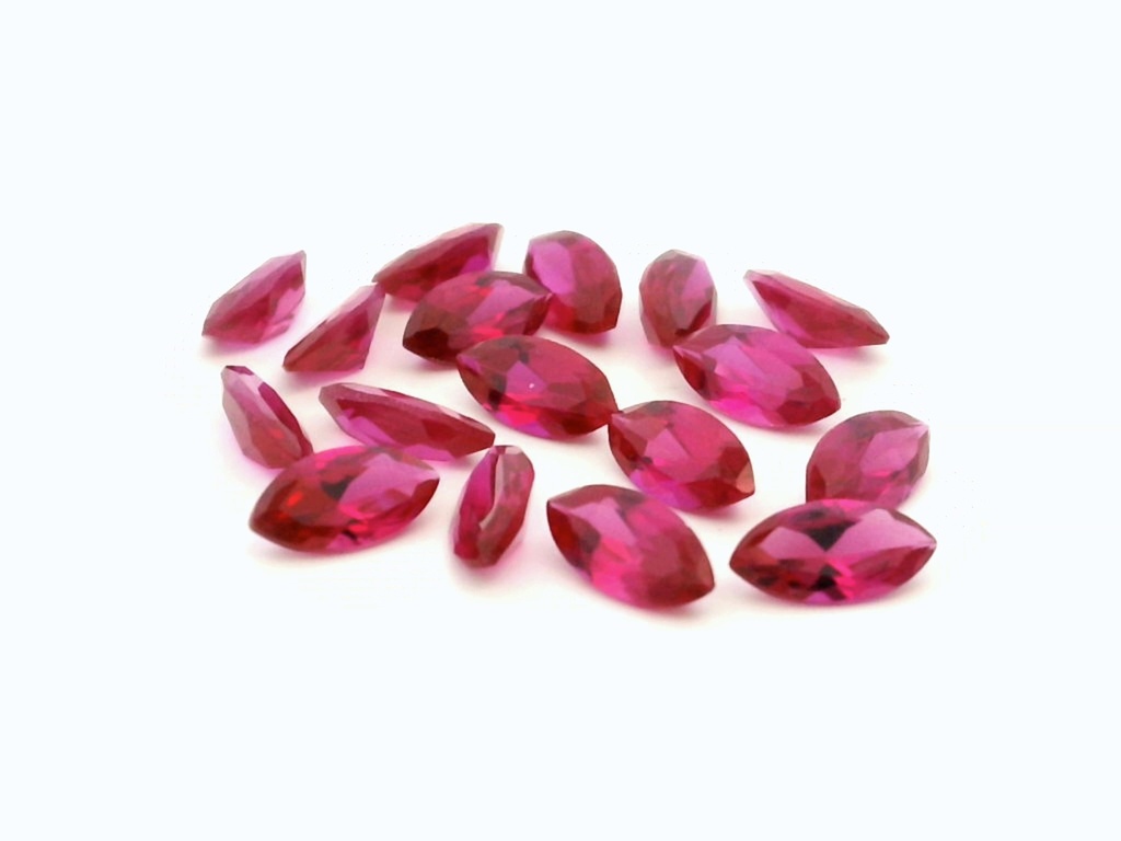 [YKMB0502D] Synthetic/Lab Grown Ruby 5x2.5mm Marquise Dark Pink
