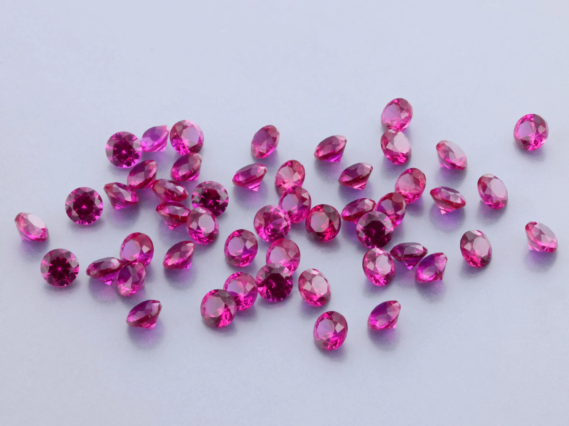 [YKRB0225D] Synthetic/Lab Grown Ruby 2.25mm Round Dark Pink Red