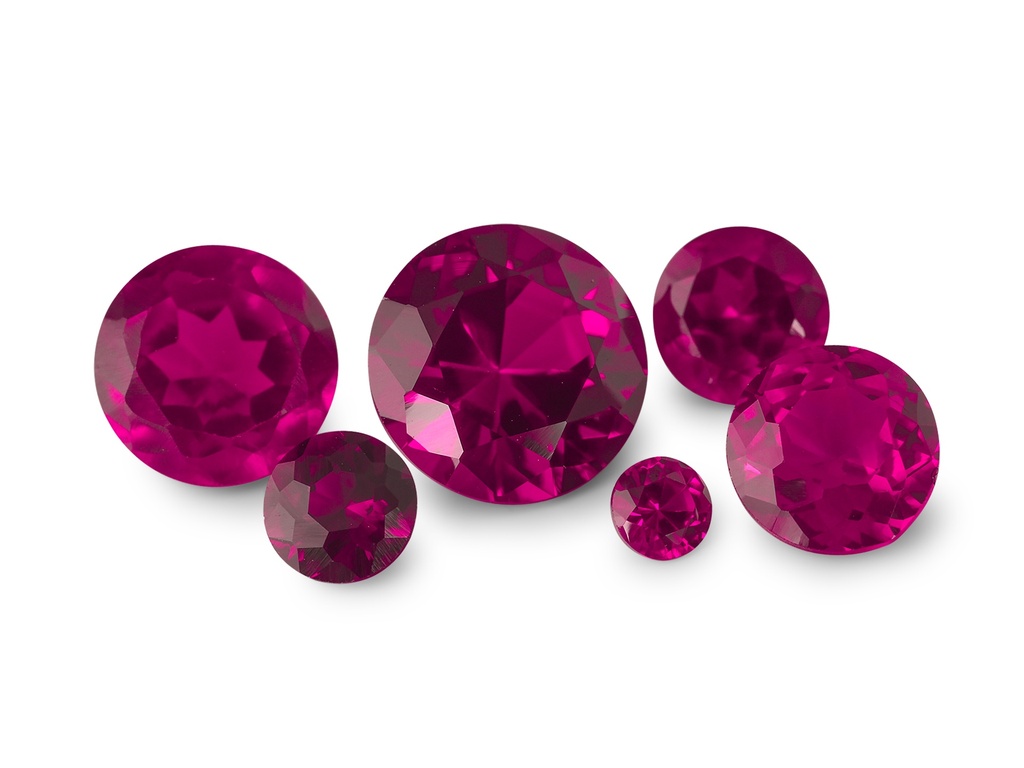 [YKRB0325D] Synthetic/Lab Grown Ruby 3.25mm Round Dark Pink Red