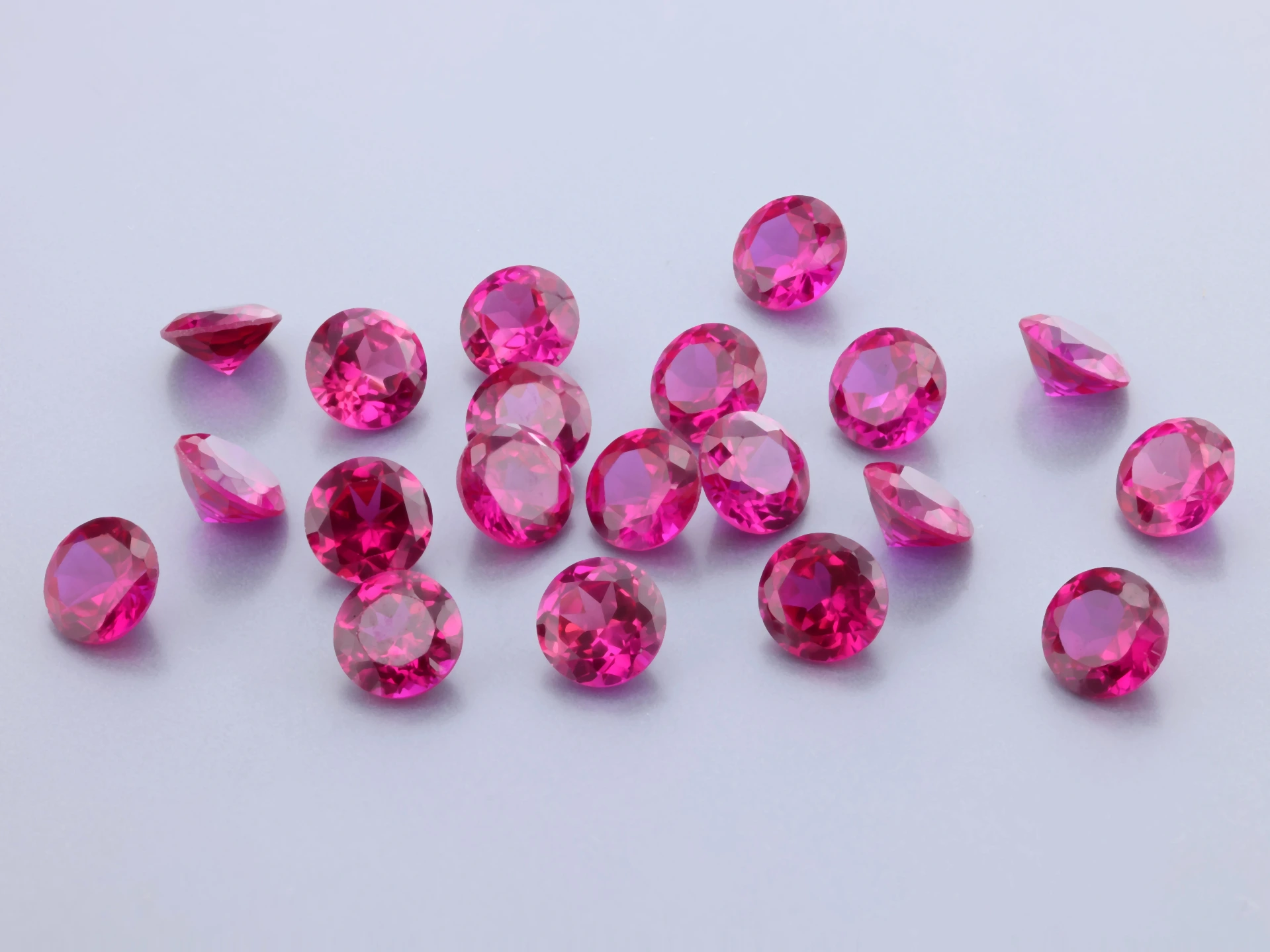 [YKRB0475D] Synthetic/Lab Grown Ruby 4.75mm Round Dark Pink Red