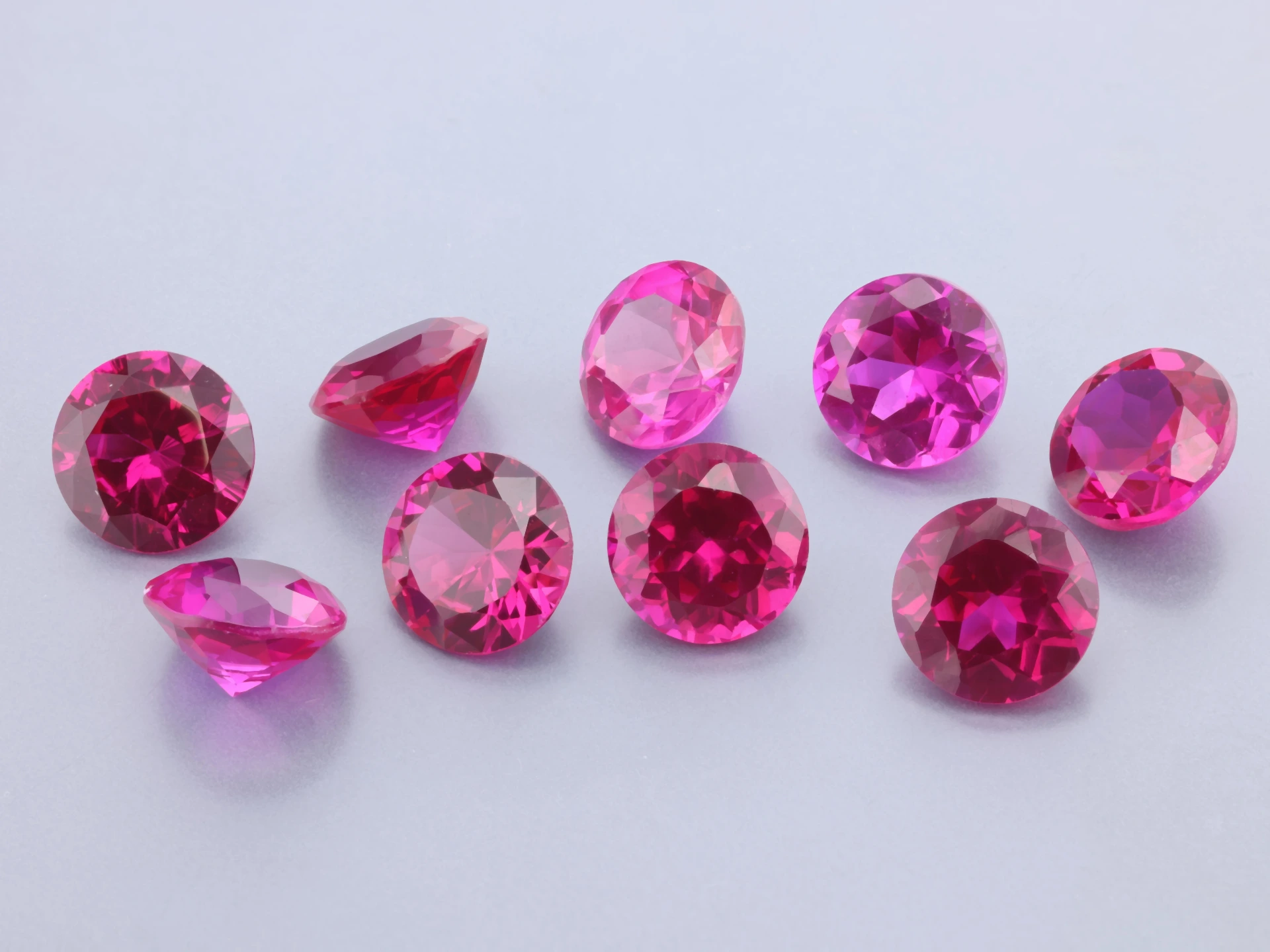 [YKRB0700D] Synthetic/Lab Grown Ruby 7.00mm Round Dark Pink Red