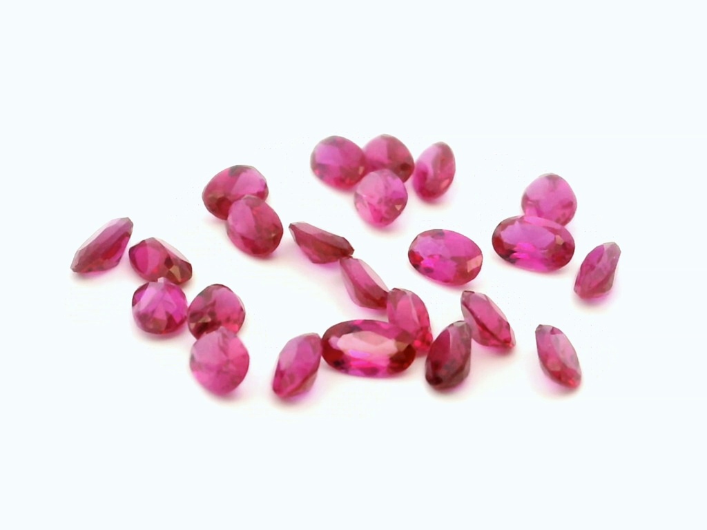 [YKVB0403D] Synthetic/Lab Grown Ruby 4x3mm Oval Dark Pink Red