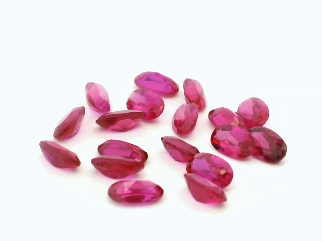 [YKVB0604D] Synthetic/Lab Grown Ruby 6x4mm Oval Dark Pink Red