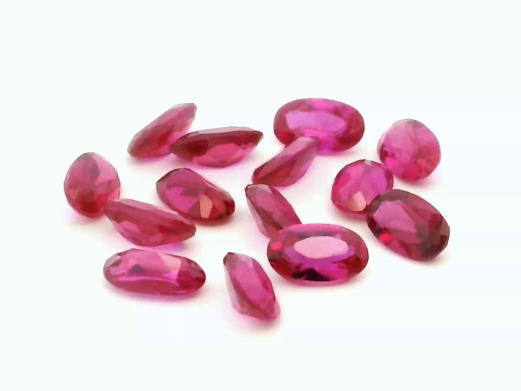 [YKVB0705D] Synthetic/Lab Grown Ruby 7x5mm Oval Dark Pink Red