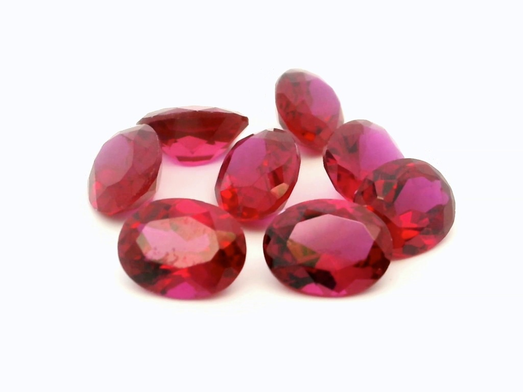 [YKVB0907D] Synthetic/Lab Grown Ruby 9x7mm Oval Dark Pink Red