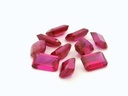 Synthetic/Lab Grown Ruby 6x4mm Emerald Cut Dark Pink