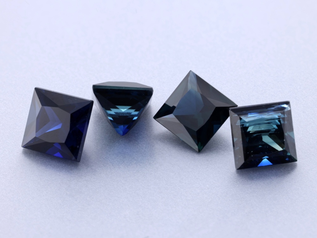 Australian Sapphire 3.75mm Princess Cut Dark Blue