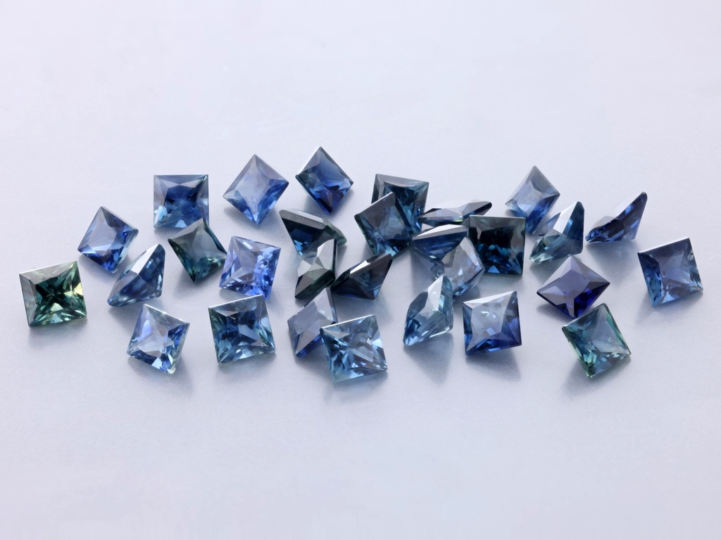 Australian Sapphire 3.00mm Princess Cut Mid Blue