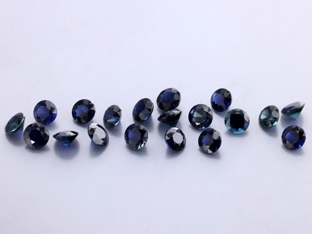 Australian Sapphire 3.00mm Round Diamond Cut Dark Blue