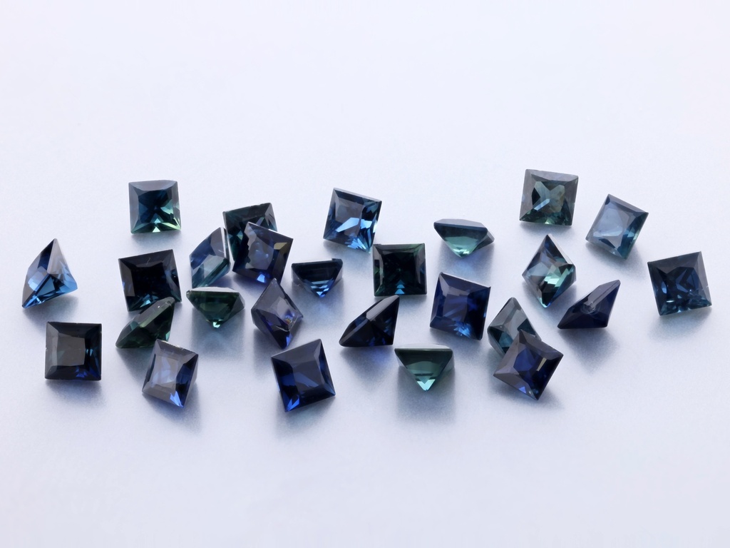 Australian Sapphire 2.75mm Princess Cut Dark Blue