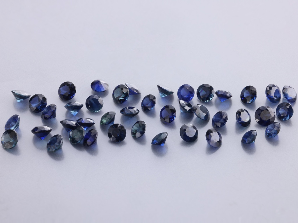 Australian Sapphire 2.50mm Round Diamond Cut Dark Blue