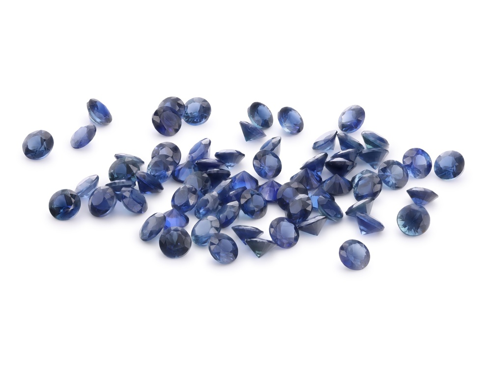 Sapphire 2.25mm Round Diamond Cut Mid Blue