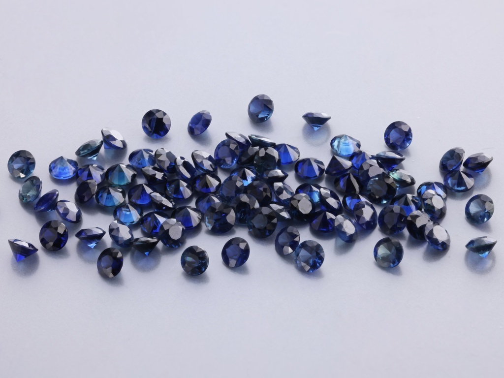 Australian Sapphire 2.25mm Round Diamond Cut Dark Blue