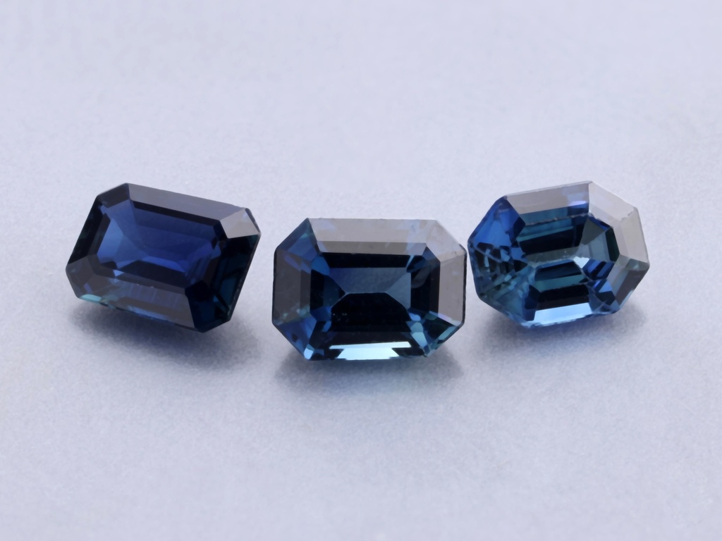 Australian Sapphire 4x3mm +/- Emerald Cut Oct. Blue