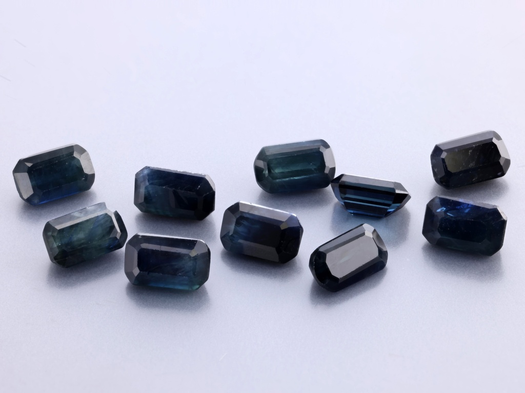 Australian Sapphire 5x3mm+/- Emerald Cut Dark Blue