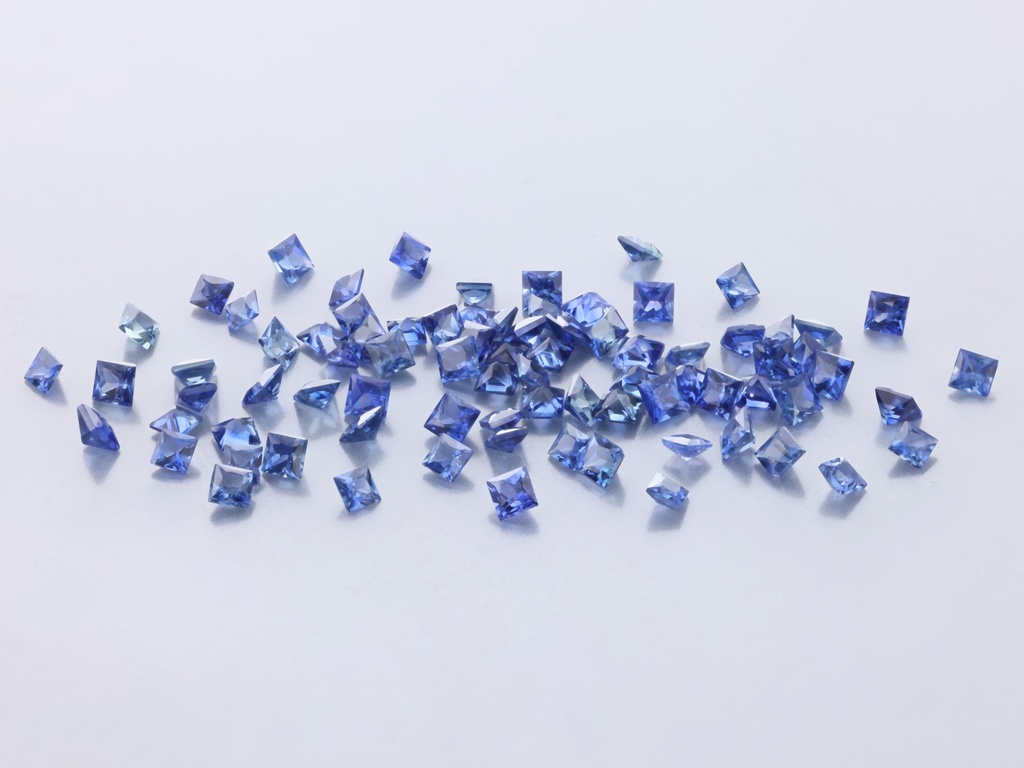 Ceylon Sapphire 1.50mm Princess Cut Mid-to-Dark Blue