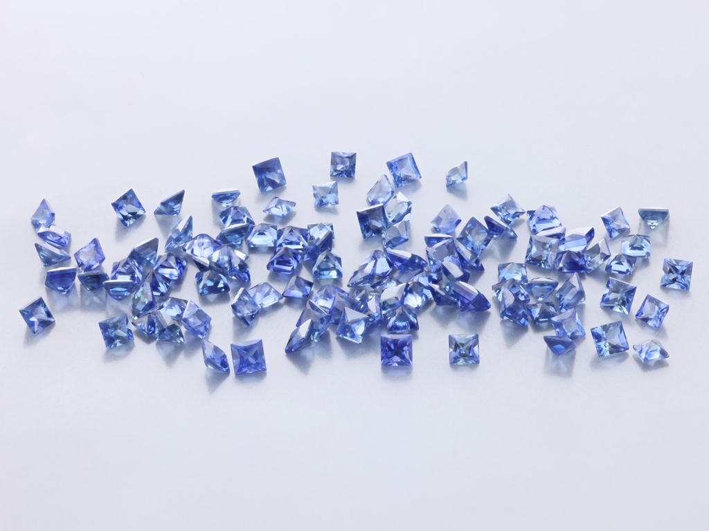 Ceylon Sapphire 1.50mm Princess Cut Light-to-Mid Blue
