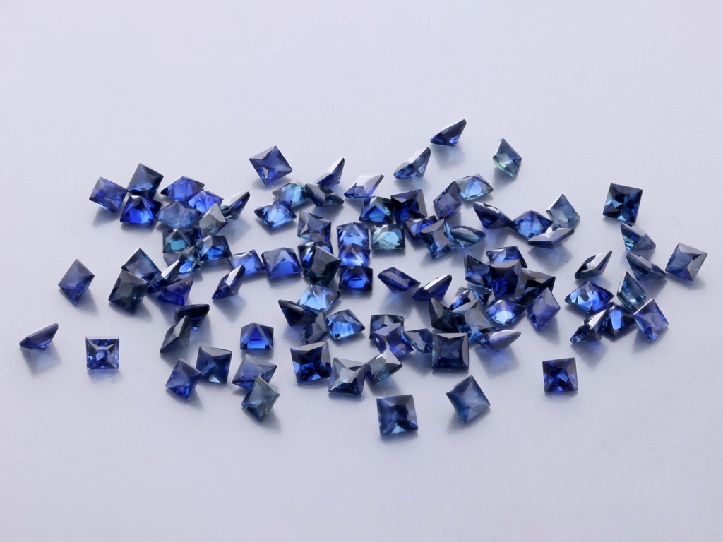 Australian Sapphire 1.75mm Princess Cut Mid Blue