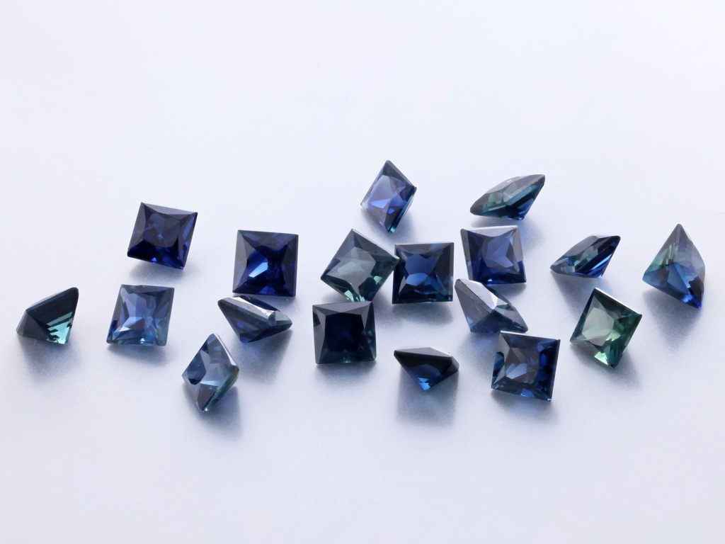Australian Sapphire 2.50mm Princess Cut Mid Blue