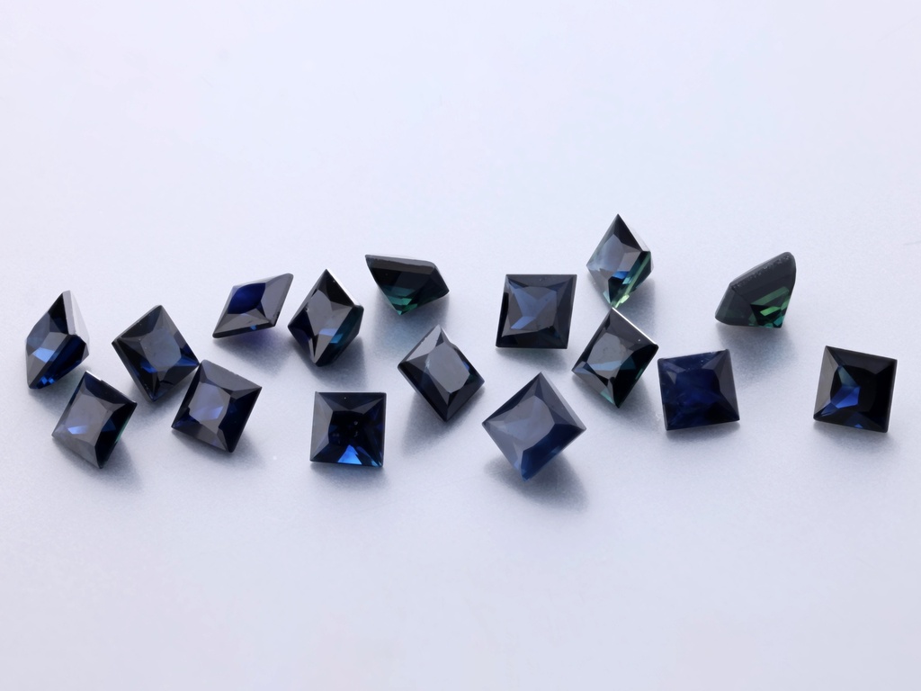 Australian Sapphire 2.50mm Princess Cut Dark Blue
