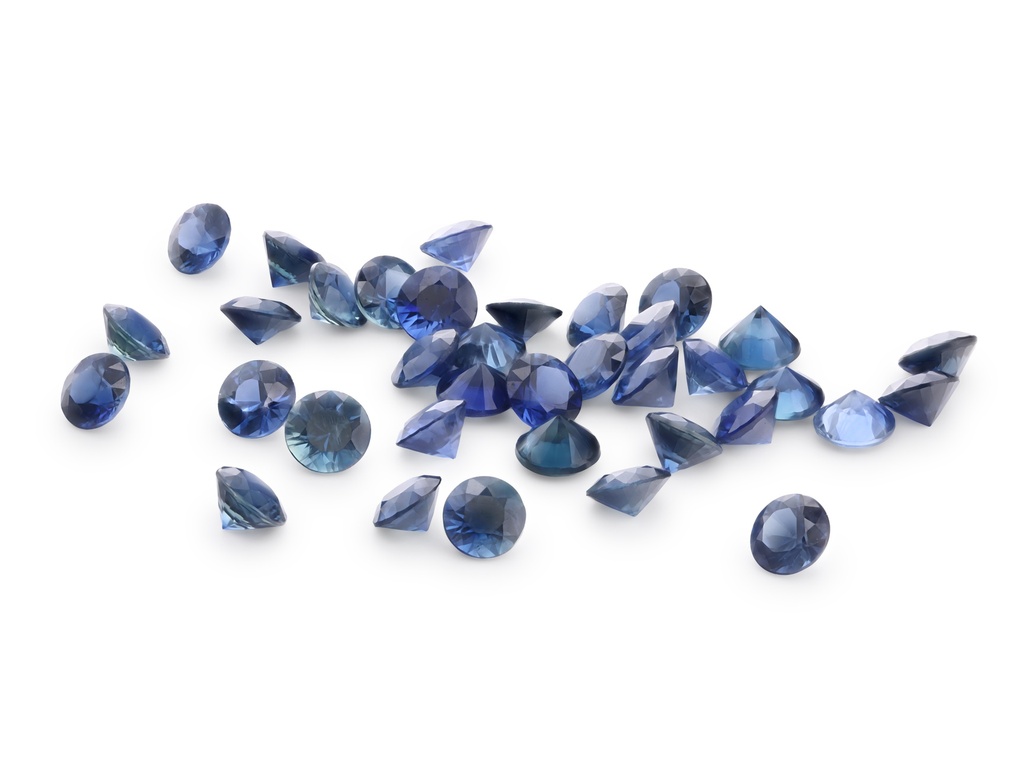 Sapphire 3.00mm Round Diamond Cut Mid Blue