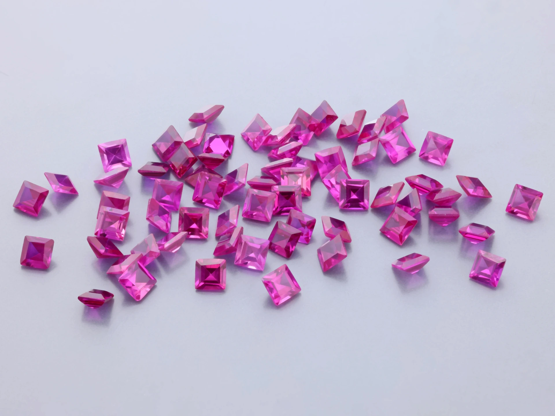 [RSPQ-025] Synthetic/Lab Grown Ruby 2.50mm Carre Cut Dark Pink