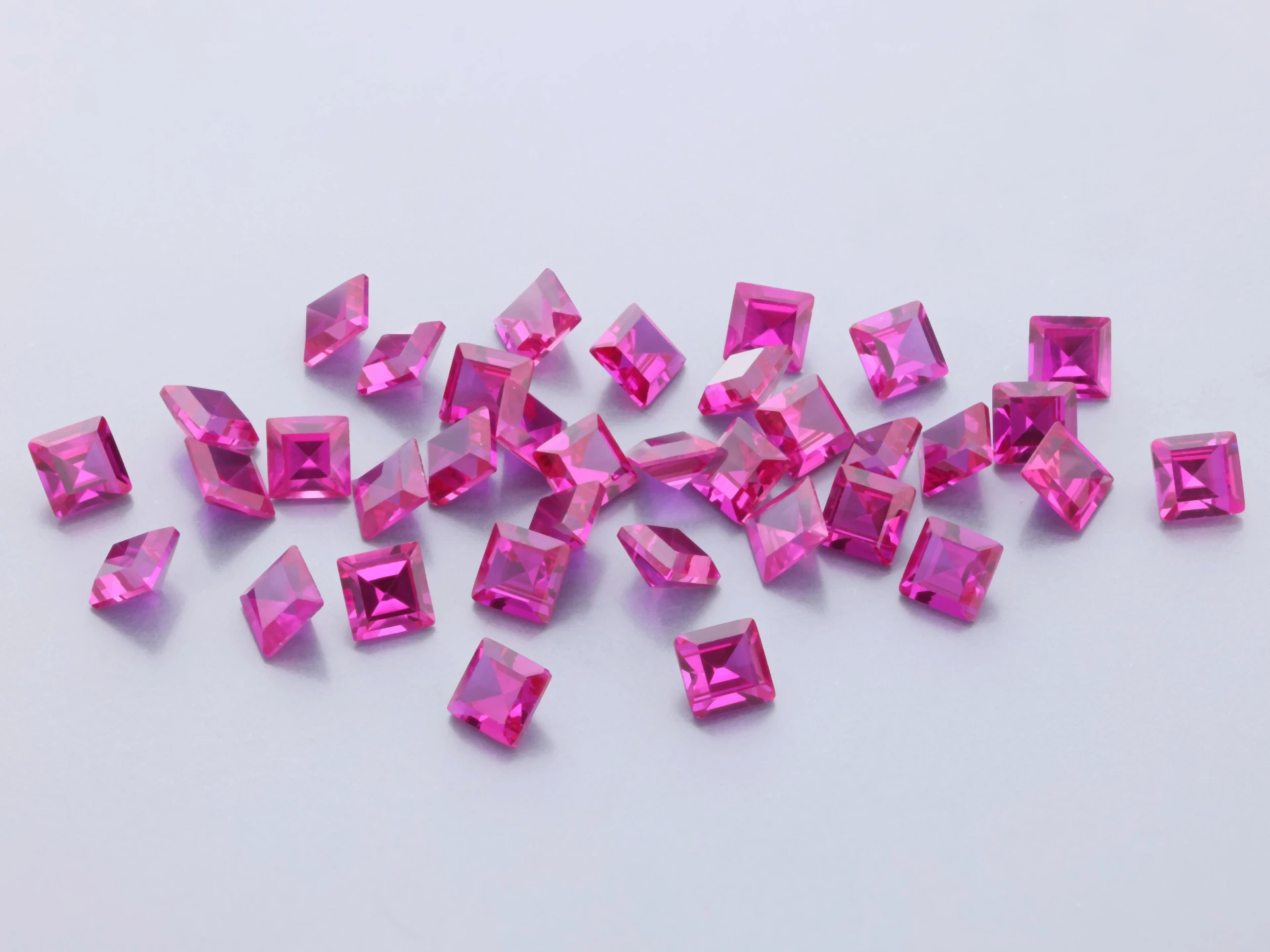 [RSPQ-0275] Synthetic/Lab Grown Ruby 2.75mm Carre Cut Dark Pink