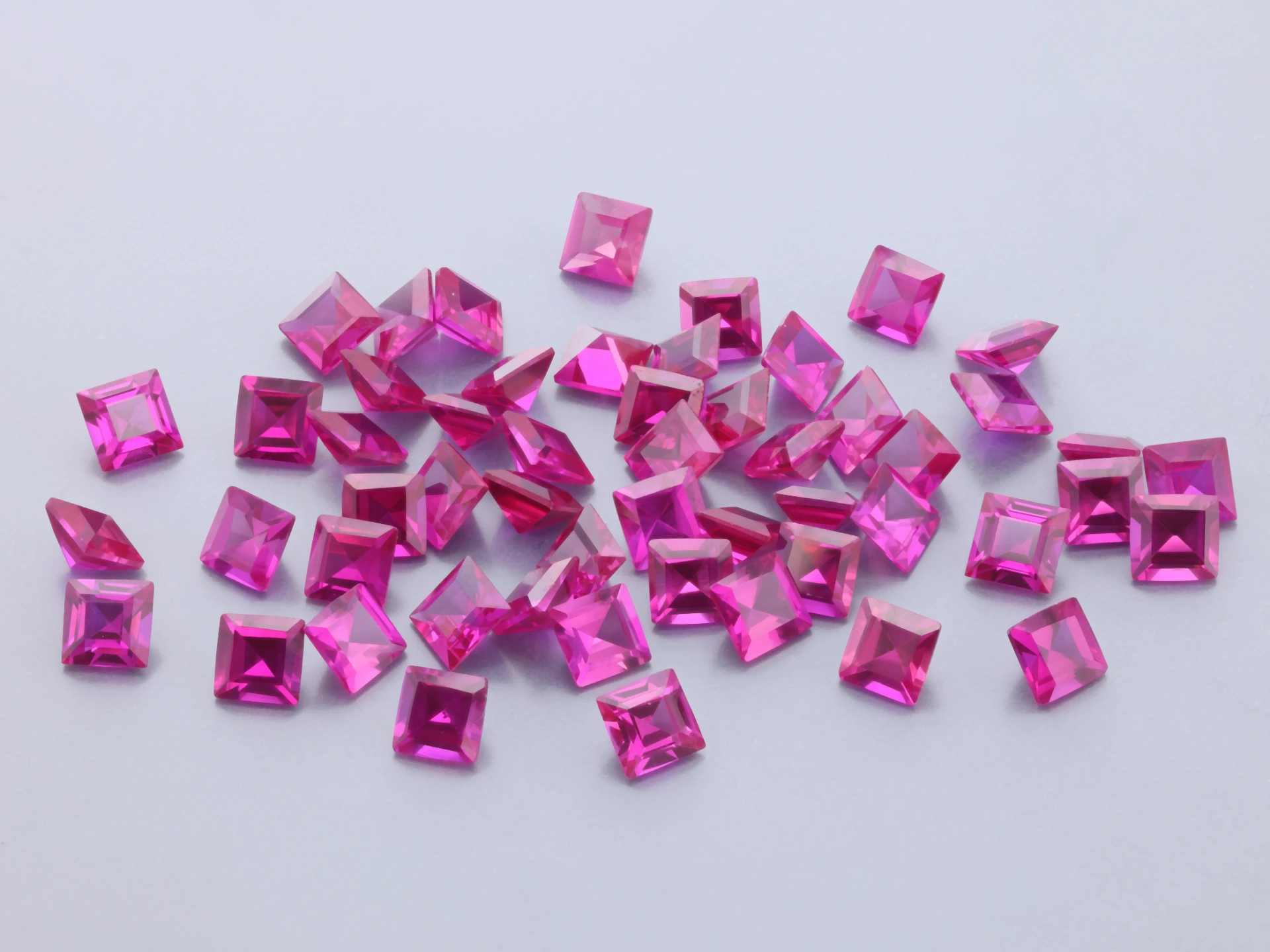 [RSPQ-03] Synthetic/Lab Grown Ruby 3.00mm Carre Cut Dark Pink