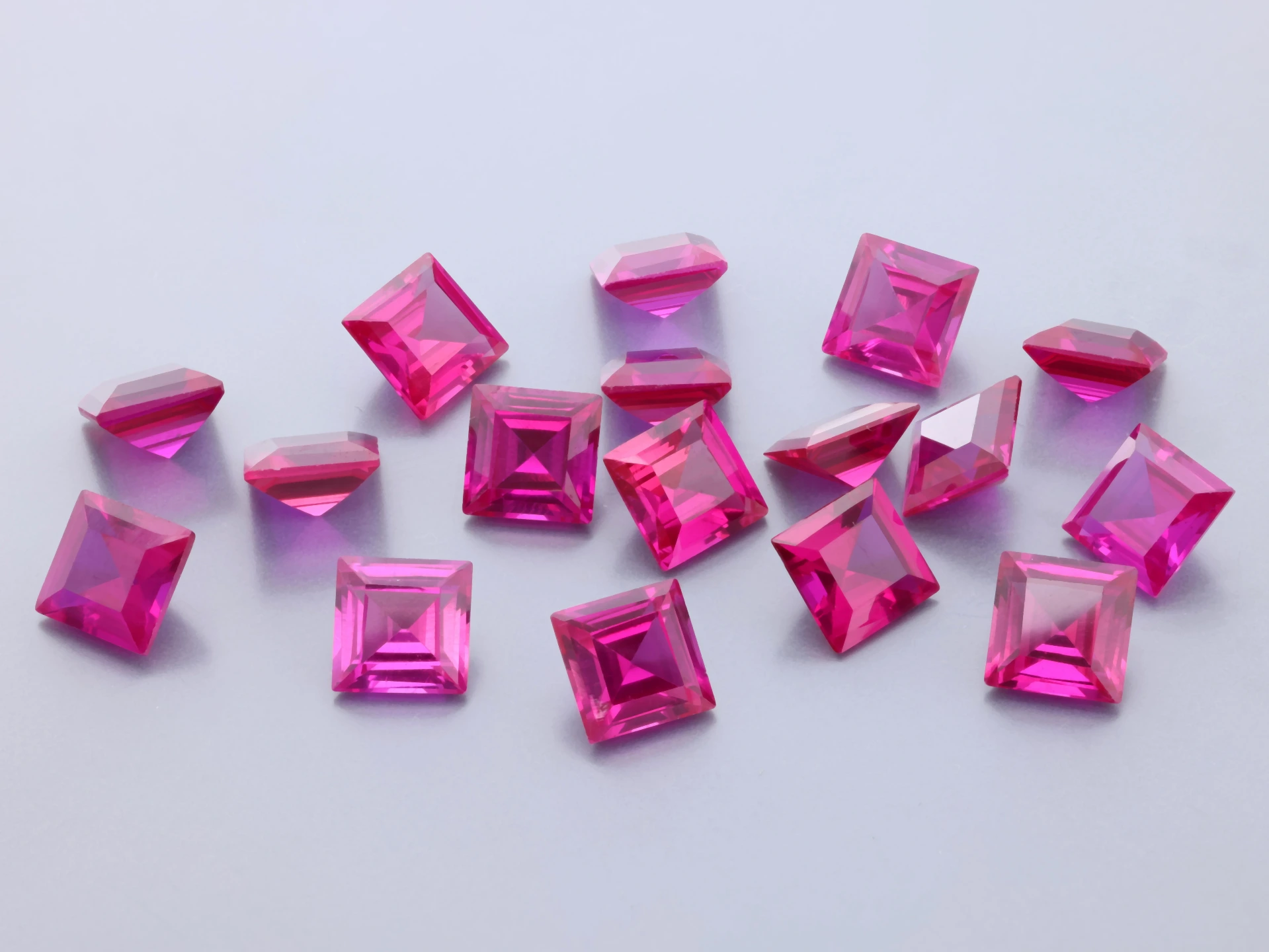 [RSPQ-05] Synthetic/Lab Grown Ruby 5.00mm Carre Cut Dark Pink
