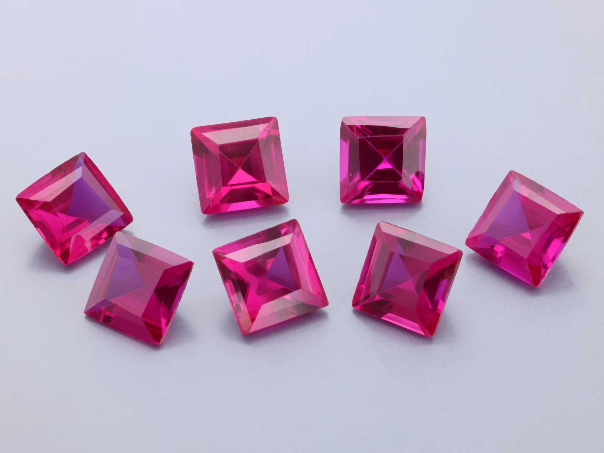 [RSPQ-06] Synthetic/Lab Grown Ruby 6.00mm Carre Cut Dark Pink