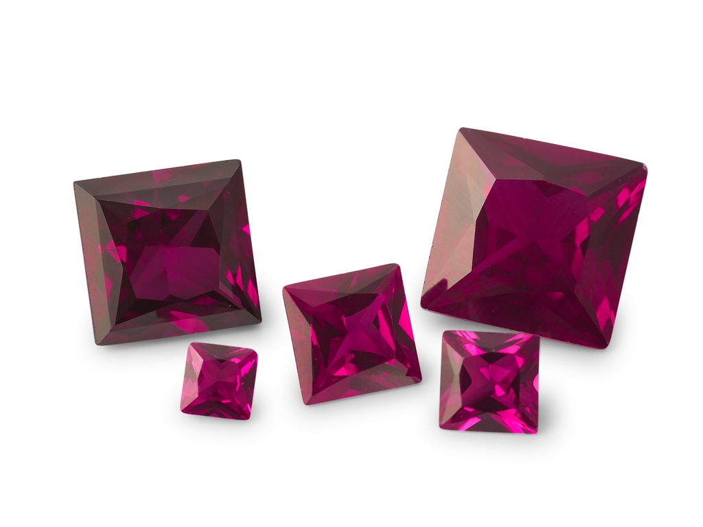 [RSPQP-02] Synthetic/Lab Grown Ruby 2.00mm Princess Cut Dark Pink