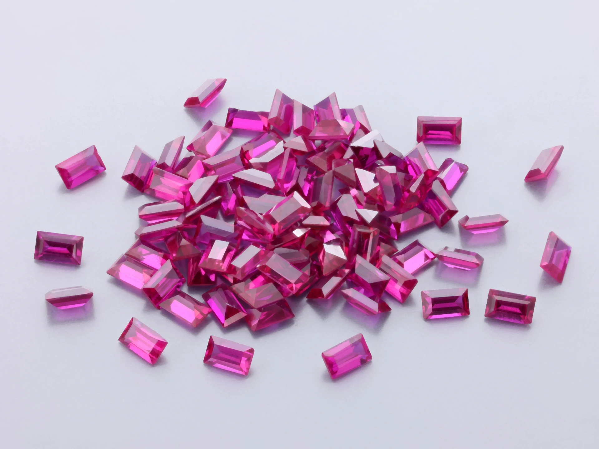 [RSPB-025015] Synthetic/Lab Grown Ruby 2.5x1.5mm Baguette Dark Pink