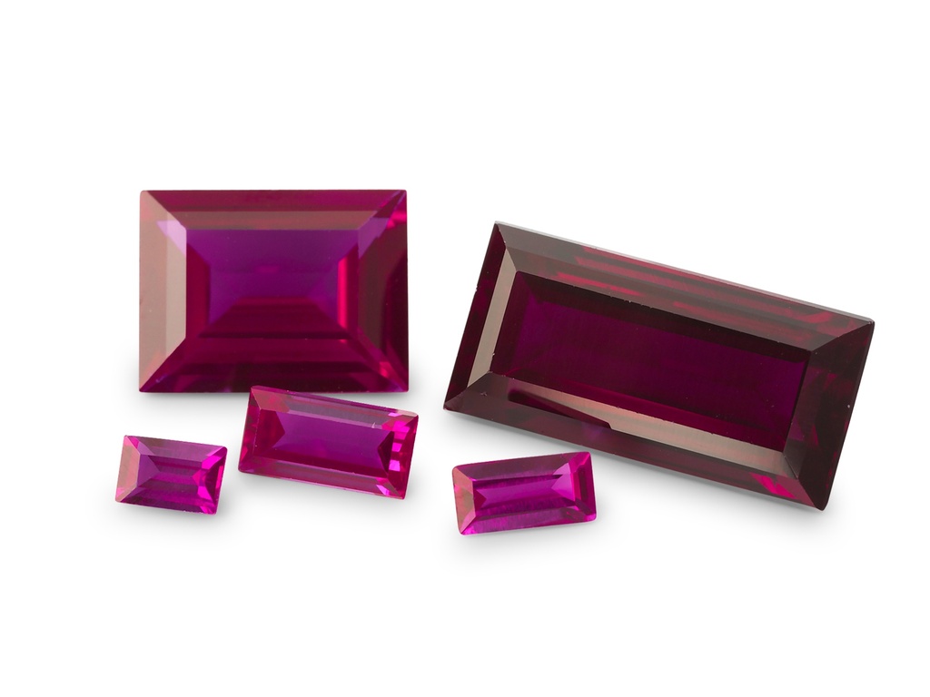 [RSPB-03015] Synthetic/Lab Grown Ruby 3x1.5mm Baguette Dark Pink