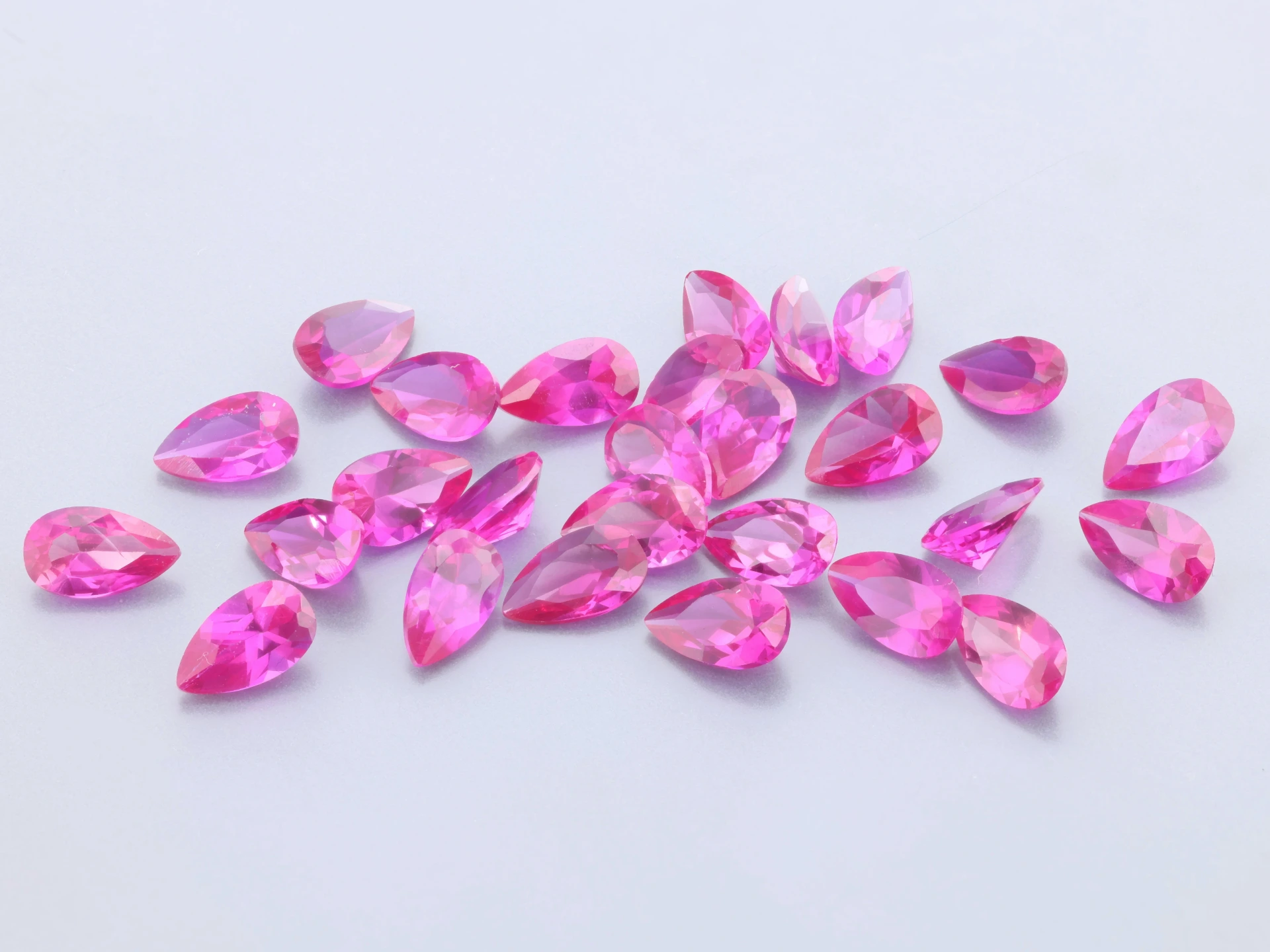 [YKPB0503D] Synthetic/Lab Grown Ruby 5x3mm Pear Shape Dark Pink Red