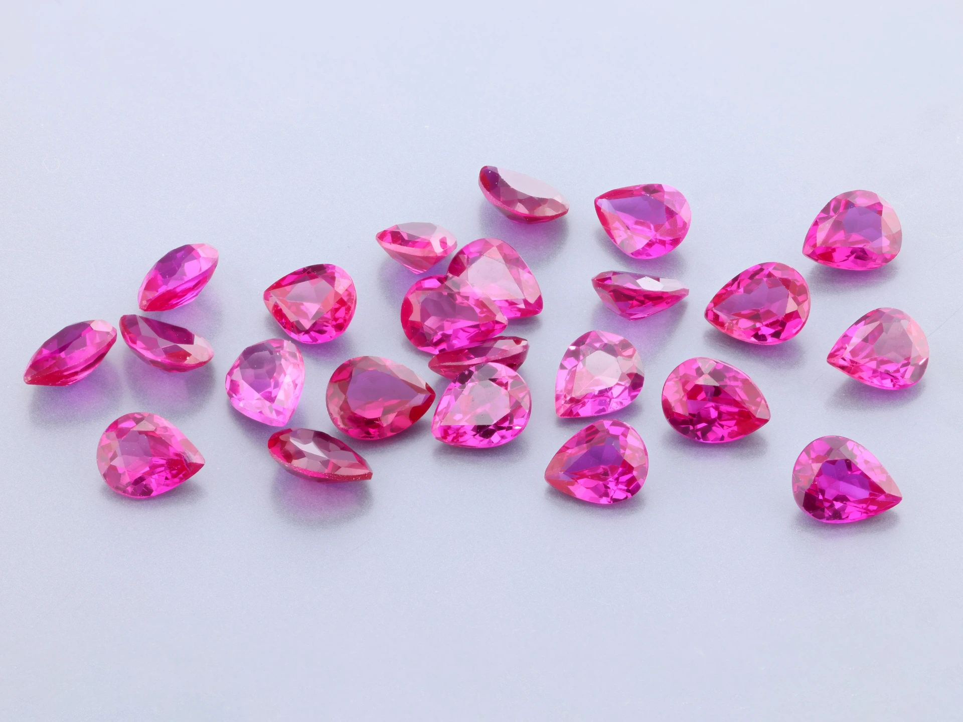 [YKPB0504D] Synthetic/Lab Grown Ruby 5x4mm Pear Shape Dark Pink Red
