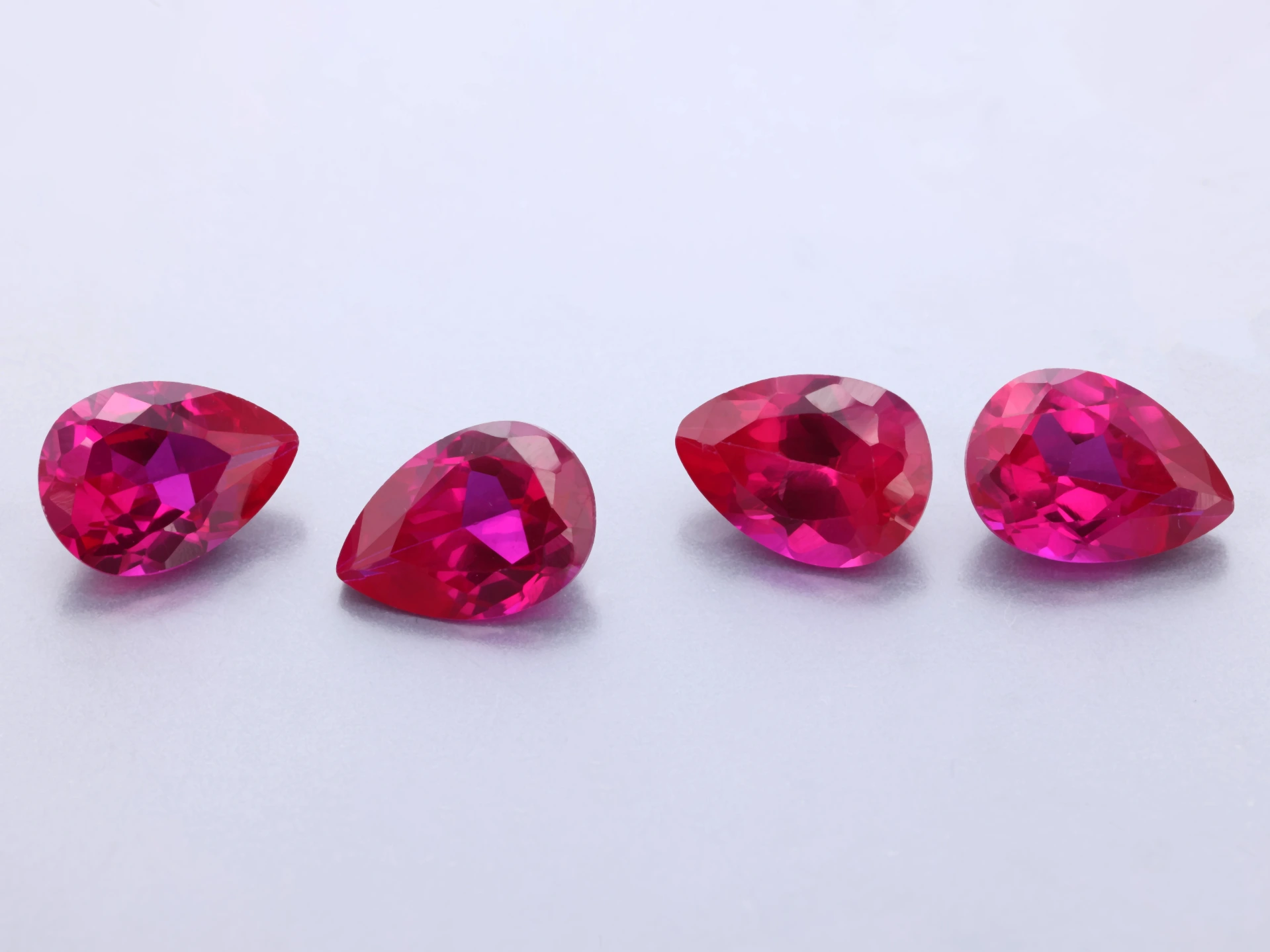 [YKPB0705D] Synthetic/Lab Grown Ruby 7x5mm Pear Shape Dark Pink Red