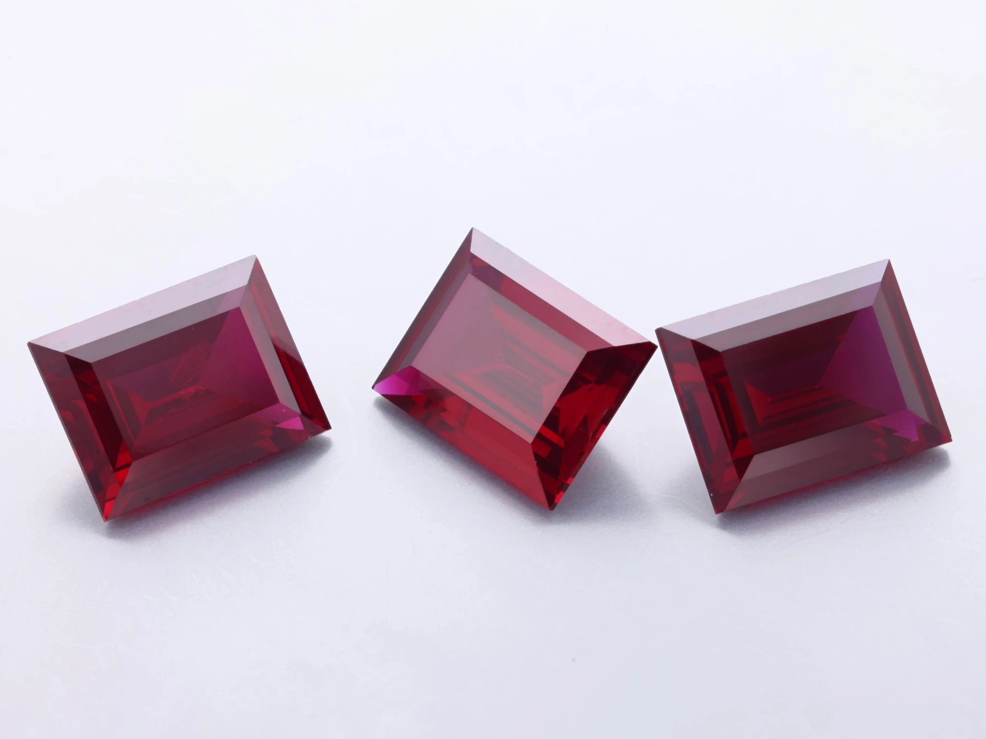 [RSDB-0907] Synthetic/Lab Grown Ruby 9x7mm Baguette Dark Red