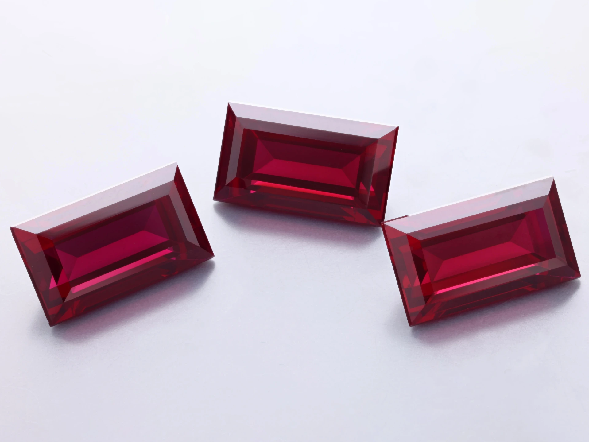 [RSDB-1207] Synthetic/Lab Grown Ruby 12x7mm Baguette Dark Red