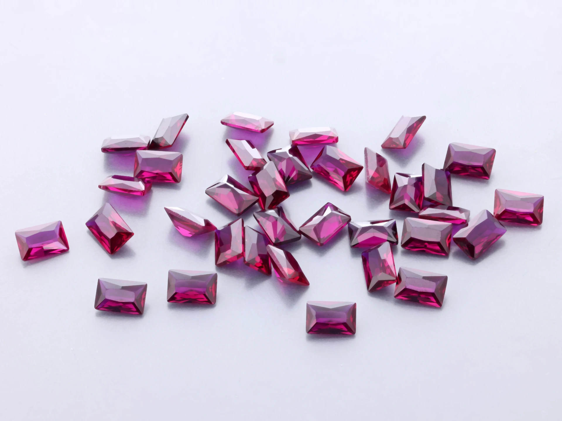 [RSDBAR-0302] Synthetic/Lab Grown Ruby 3x2mm Baguette Radiant Cut Dark Red