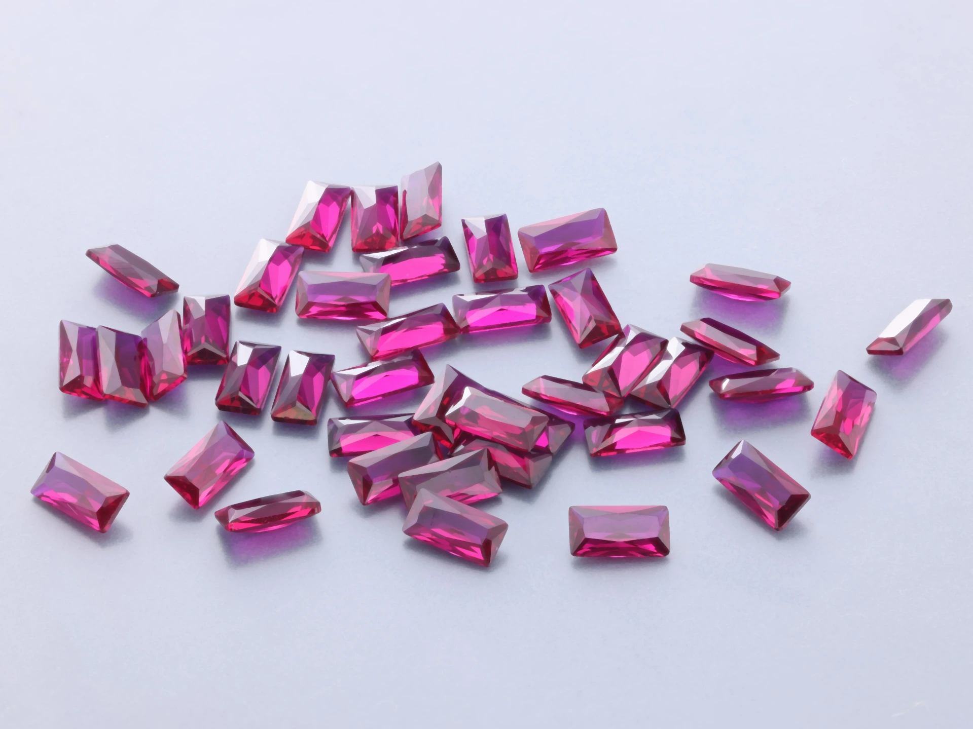 [RSDBAR-0402] Synthetic/Lab Grown Ruby 4x2mm Baguette Radiant Cut Dark Red