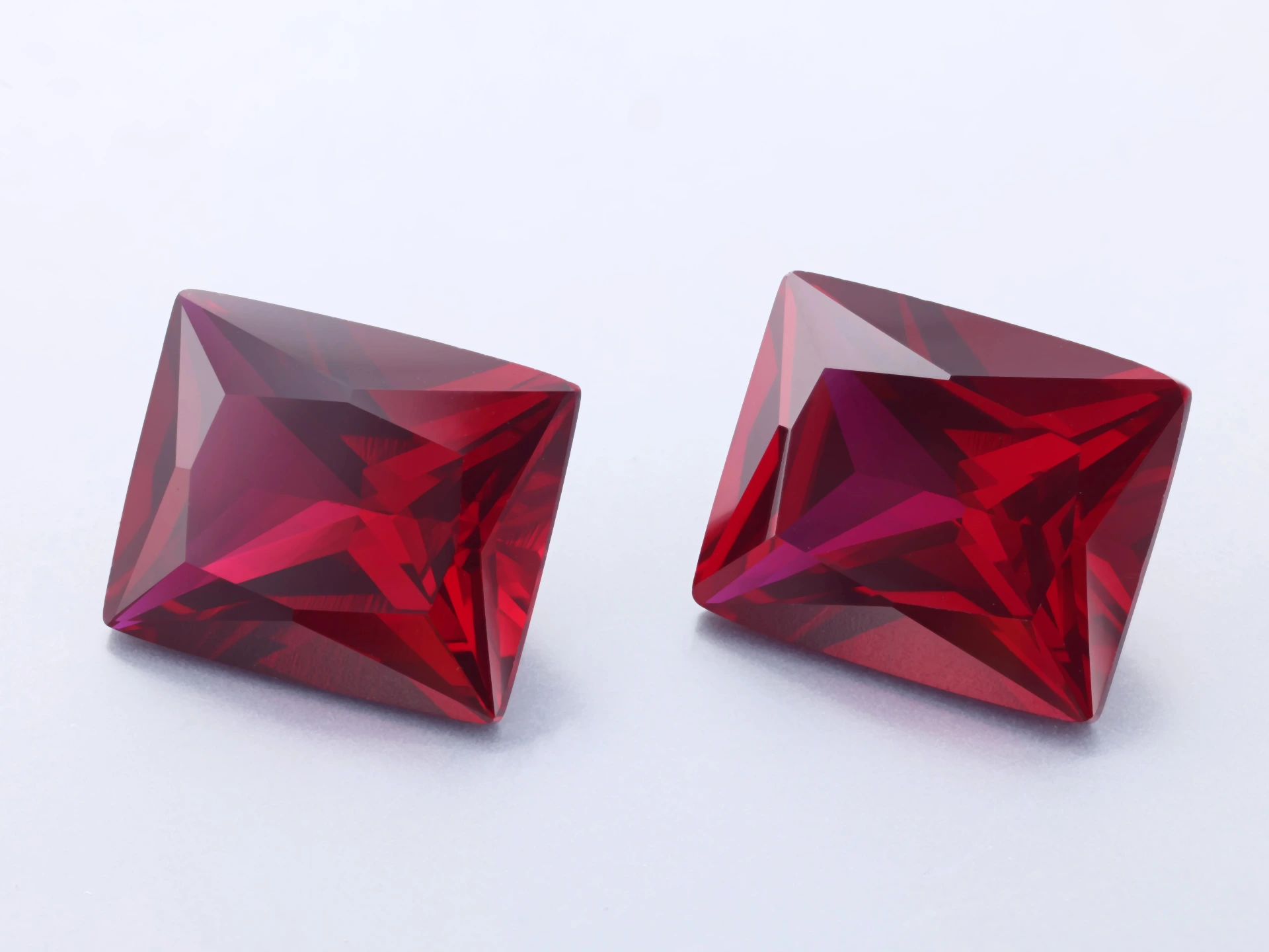 [RSDBAR-1210] Synthetic/Lab Grown Ruby 12x10mm Baguette Radiant Cut Dark Red