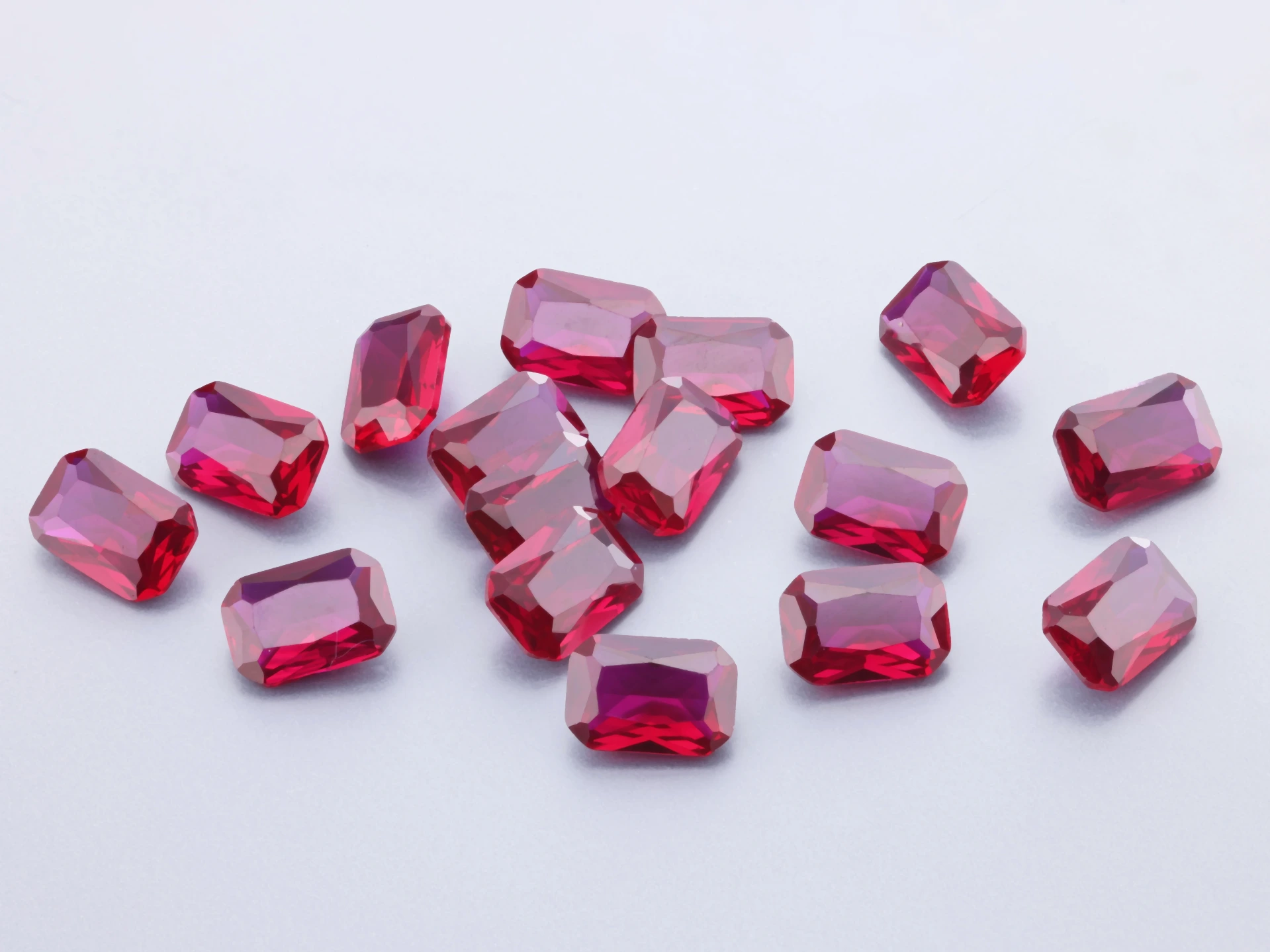 [RSDER-0604] Synthetic/Lab Grown Ruby 6x4mm Radiant Cut Dark Red