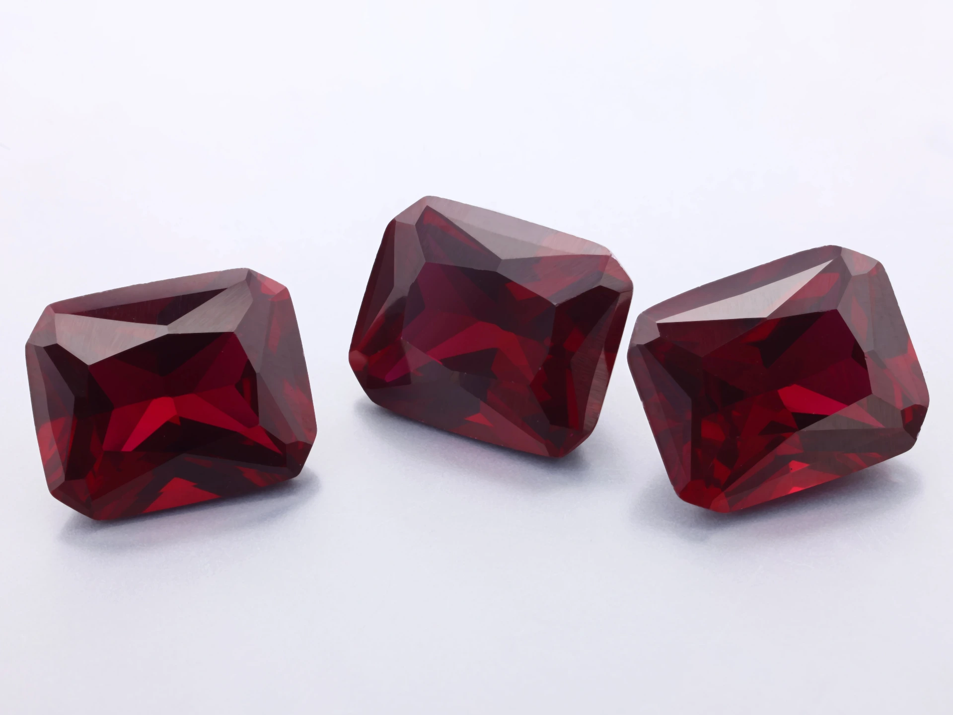 [RSDER-1109] Synthetic/Lab Grown Ruby 11x9mm Radiant Cut Dark Red