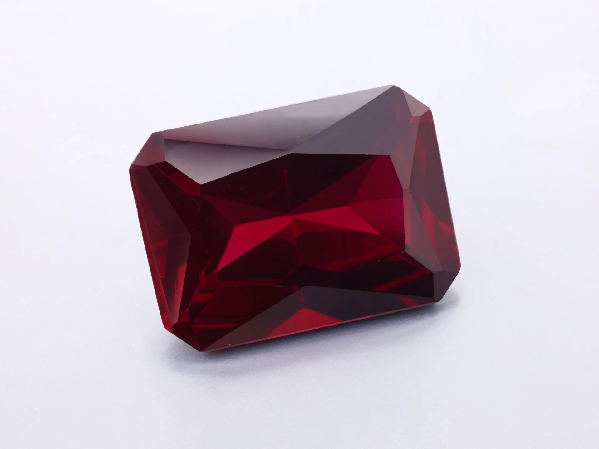 [RSDER-1813] Synthetic/Lab Grown Ruby 18x13mm Radiant Cut Dark Red