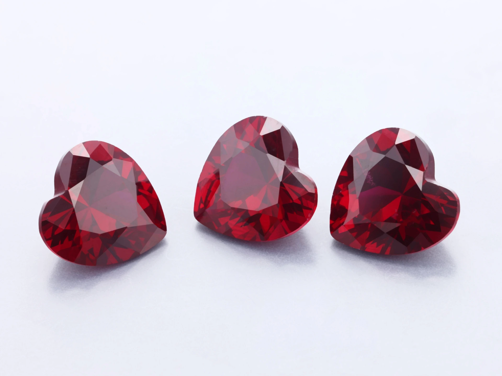 [RSDH-08] Synthetic/Lab Grown Ruby 8.00mm Heart Shape Dark Red