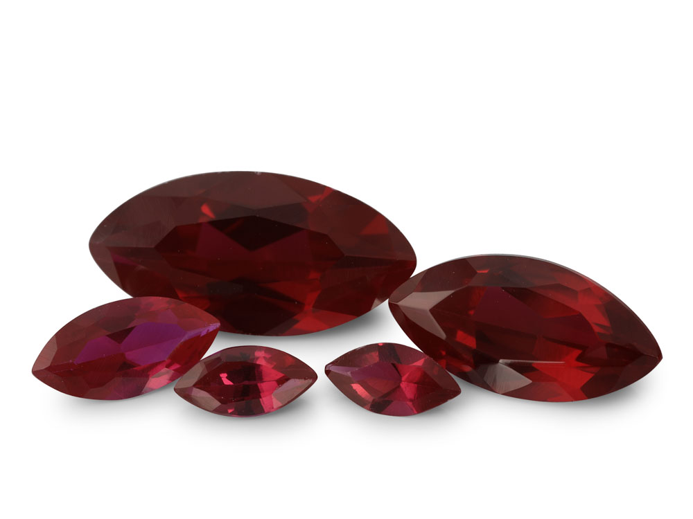 [YRMB1206D] Synthetic/Lab Grown Ruby 12x6mm Marquise Dark Red