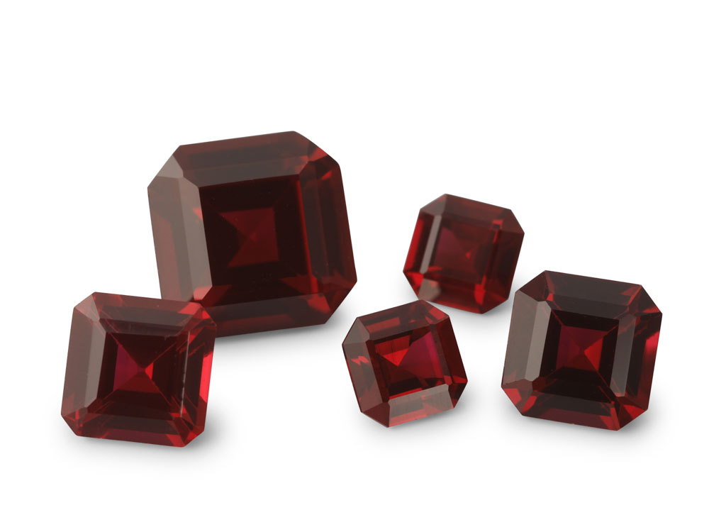 [RSDQE-05] Synthetic/Lab Grown Ruby 5.00mm Square Emerald Cut Dark Red