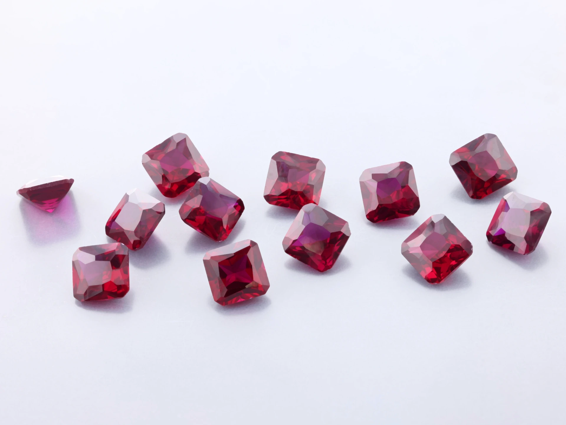 [RSDQER-05] Synthetic/Lab Grown Ruby 5.00mm Square Radiant Cut Dark Red